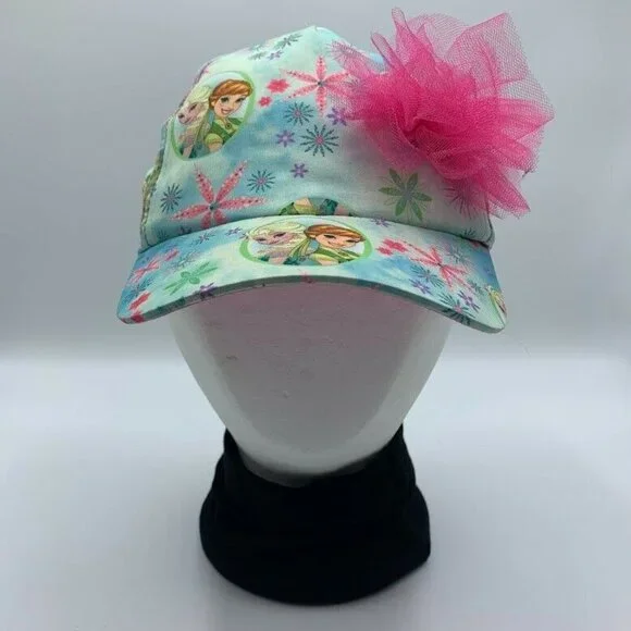 DISNEY Girls Frozen Anna & Elsa Baseball Cap Hat Adjustable One Size Blue Pink - Picture 2 of 9